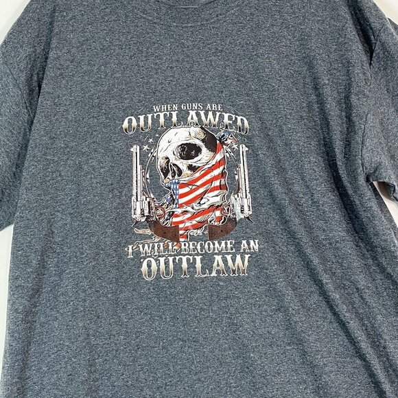 When Guns Are Outlawed I will Become An Outlaw 2nd Amendment T-Shirt Gray Size L - Picture 4 of 6